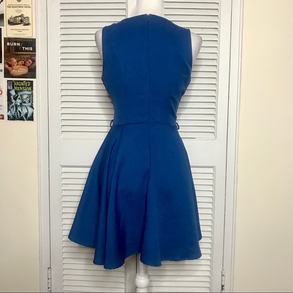 Janette Fashion Fit & Flare Navy Blue Dress - Picture 5 of 5